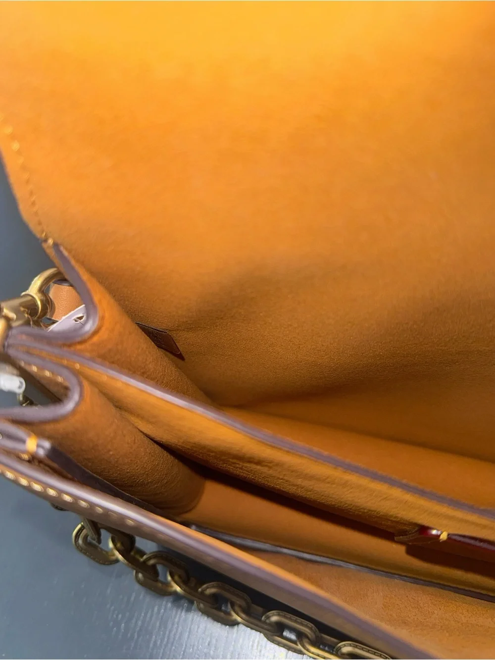 Coach Brown Leather Shoulder Bag with Gold Hardware - Picture 11 of 15